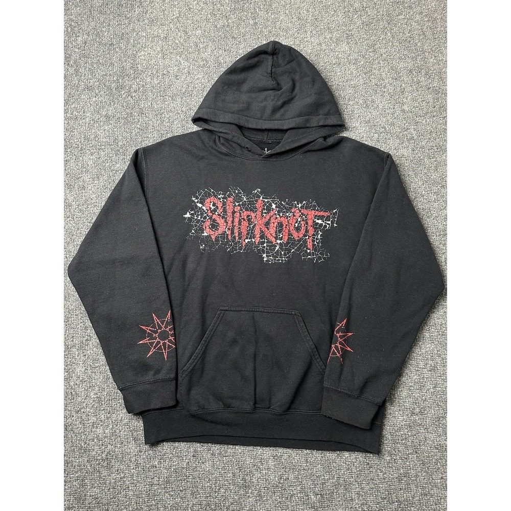 Mens Hoodie Slipknot Black Pullover Graphic Sweatshirt, Size M